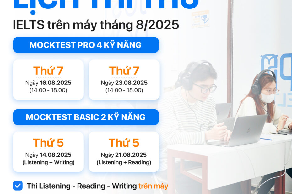 Lịch thi thử tháng 8 2025 vuông