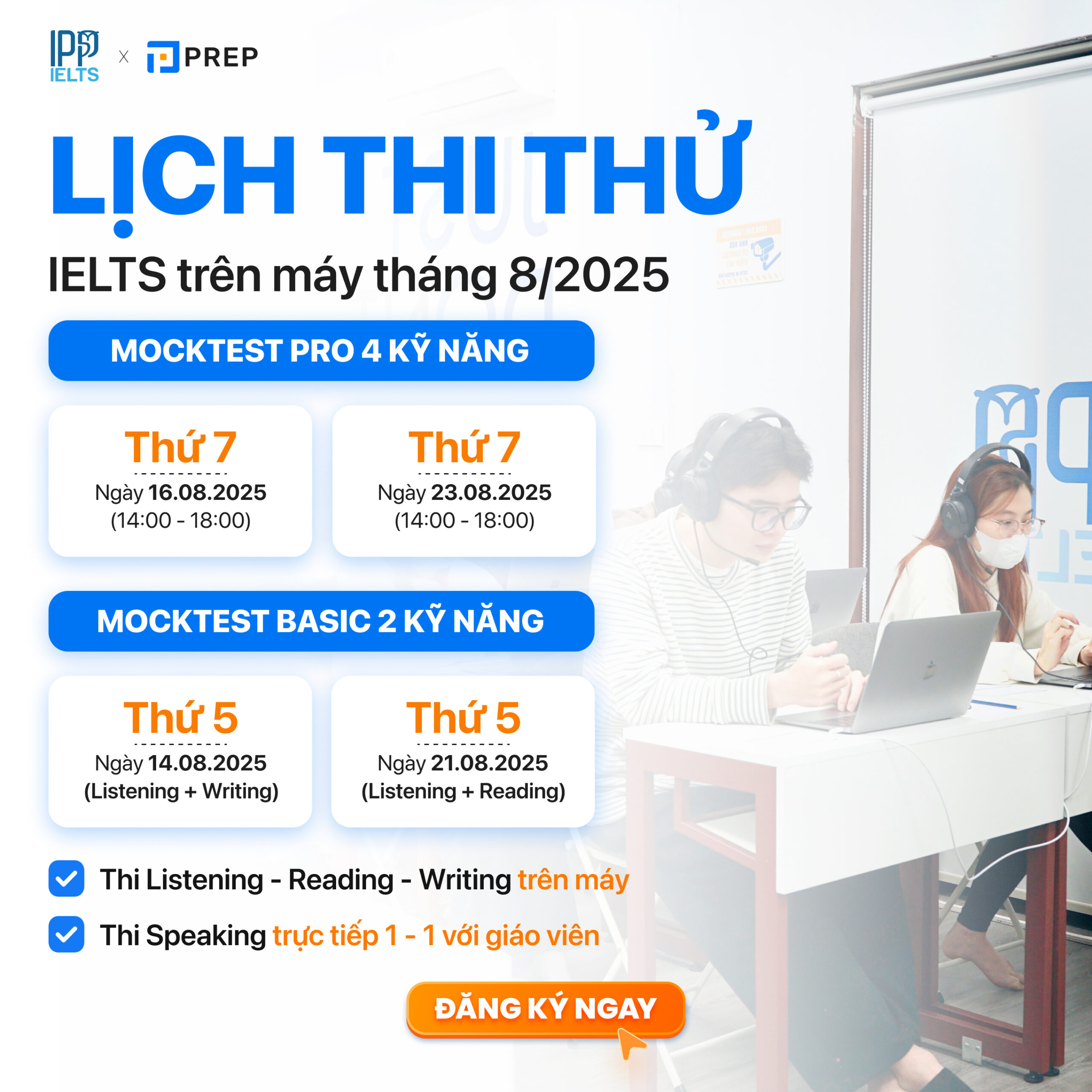 Lịch thi thử tháng 8 2025 vuông